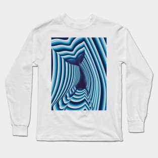 Blue whale with flippers swimming Long Sleeve T-Shirt